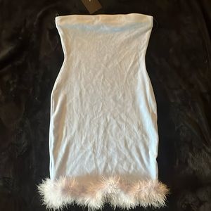 Powder blue velour mini dress